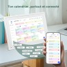 P10 WIFI Calendrier Numérique pour Famille et conférences - Cadre Photo Numérique, 10.1'' Calendrier Alzheimer, Sync Horaires & 