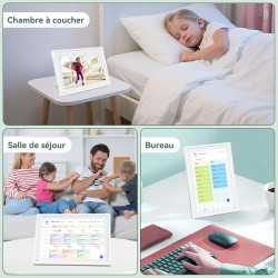 P10 WIFI Calendrier Numérique pour Famille et conférences - Cadre Photo Numérique, 10.1'' Calendrier Alzheimer, Sync Horaires & 