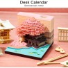 Calendrier de bureau 2026 3D avec lumière LED - Bricolage de papier - Décoration de bureau à faire soi-même - Pour cadeau de Noë