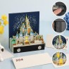Calendrier de bureau 2026 3D avec lumière LED - Bricolage de papier - Décoration de bureau - Cadeau de Noël, décoration de burea