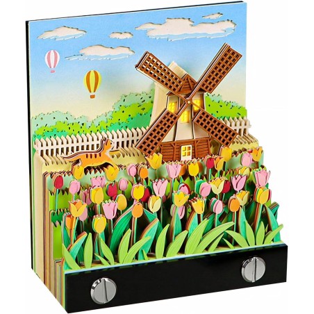 Calendrier de bureau 2026 3D avec lumière LED - Décoration de bureau à faire soi-même - Pour cadeau de Noël, décoration de burea