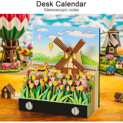 Calendrier de bureau 2026 3D avec lumière LED - Décoration de bureau à faire soi-même - Pour cadeau de Noël, décoration de burea