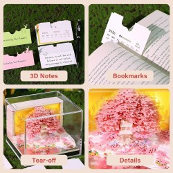 Calendrier de bureau 2026 3D avec lumière LED - Bricolage de papier - Décoration de bureau - Pour cadeau de Noël, décoration de 