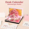 Calendrier de bureau 2026 3D avec lumière LED - Bricolage de papier - Décoration de bureau - Pour cadeau de Noël, décoration de 