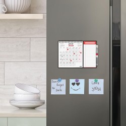 Finocam – Calendrier Neutre avec Aimant pour écrire 2025 1 mois par page Janvier 2025 – Décembre 2025 (12 mois) Français