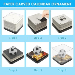 Calendrier 3D 2026 à déchirer - Calendrier de bureau 365 jours avec lumières et socle - Utilisez des sculptures en papier d'art 