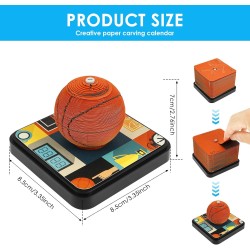Calendrier 3D 2026 - Calendrier de bureau 365 jours avec lumières et socle - Utilisez des sculptures en papier d'art - Calendrie