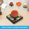 Calendrier 3D 2026 - Calendrier de bureau 365 jours avec lumières et socle - Utilisez des sculptures en papier d'art - Calendrie