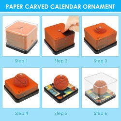 Calendrier 3D 2026 - Calendrier de bureau 365 jours avec lumières et socle - Utilisez des sculptures en papier d'art - Calendrie