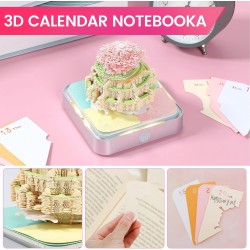 Calendrier 3D 2026 - Calendrier de bureau 365 jours avec lumières et socle - Utilisez des sculptures en papier d'art - Calendrie