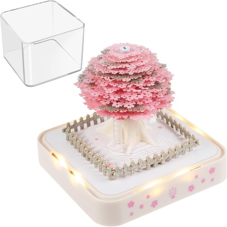 Calendrier 3D 2026 - Calendrier de bureau 365 jours avec lumières et socle - Utilisez des sculptures en papier d'art - Calendrie