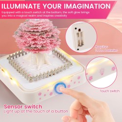Calendrier 3D 2026 - Calendrier de bureau 365 jours avec lumières et socle - Utilisez des sculptures en papier d'art - Calendrie