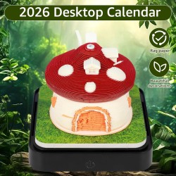 Calendrier 3D 2026 à arracher - 365 jours - Calendrier de bureau avec lumières et socle - Utilisez des sculptures en papier d'ar