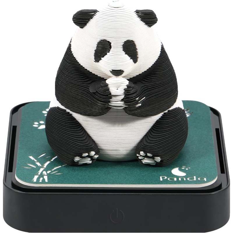 Calendrier 3D 2026 à déchirer - Calendrier de bureau 365 jours avec lumières et socle - Utilisez des sculptures en papier d'art 