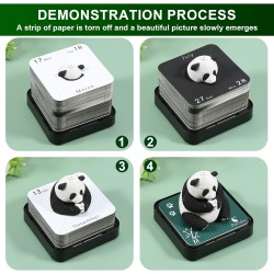 Calendrier 3D 2026 à déchirer - Calendrier de bureau 365 jours avec lumières et socle - Utilisez des sculptures en papier d'art 