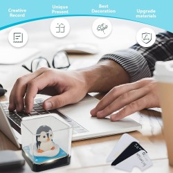 Calendrier 3D 2026 à déchirer - Calendrier de bureau 365 jours avec lumières et socle - Utilisez des sculptures en papier d'art 