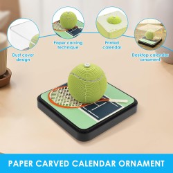 Calendrier 3D 2026 - Calendrier de bureau 365 jours avec lumières et socle - Utilisez des sculptures en papier d'art - Calendrie