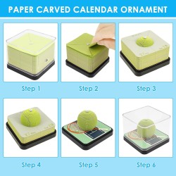 Calendrier 3D 2026 - Calendrier de bureau 365 jours avec lumières et socle - Utilisez des sculptures en papier d'art - Calendrie