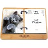 DRAEGER PARIS - Coffret éphéméride Agenda Yvon 2025-7 langues - 365 feuillets et socle en bambou réutilisable - 1 photo pour cha