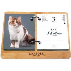 DRAEGER PARIS | Coffret Agenda éphéméride Yvon France janvier-dec 2024 | Socle bambou | 365 jours 365 feuillets | Agenda bureau 