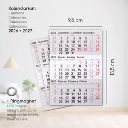 Timr Remplaçant Calendrier 2026 et 2027 avec anneau I Magnétique I Pour calendrier de table en acier inoxydable brossé I Idée ca