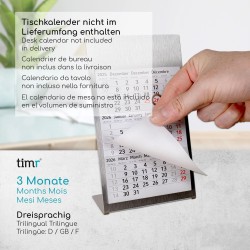 Timr Remplaçant Calendrier 2026 et 2027 avec anneau I Magnétique I Pour calendrier de table en acier inoxydable brossé I Idée ca