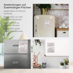 Timr Remplaçant Calendrier 2026 et 2027 avec anneau I Magnétique I Pour calendrier de table en acier inoxydable brossé I Idée ca