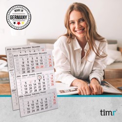 Timr Remplaçant Calendrier 2026 et 2027 avec anneau I Magnétique I Pour calendrier de table en acier inoxydable brossé I Idée ca