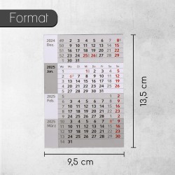 Timr Calendrier de remplacement 4 mois 2026 et 2027 I Magnétique I Pour calendrier de bureau en acier inoxydable brossé I Idée c