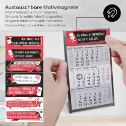Calendrier de table Timr en acier inoxydable à poser I Citations de bureau I pour 2 ans 2026/2027 I Bloc calendrier 3 mois avec 