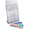 Calendrier de table Timr en acier inoxydable à poser I pour 2 ans 2026/2027 I Motifs Grèce I Vue sur 3 mois avec blocs magnétiqu