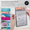 Calendrier de table Timr en acier inoxydable à poser I pour 2 ans 2026/2027 I Motifs Grèce I Vue sur 3 mois avec blocs magnétiqu