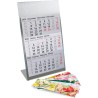 Calendrier de table Timr en acier inoxydable à poser I pour 2 ans 2026/2027 I Motifs fleurs en aquarelle I Vue sur 3 mois avec b