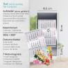 Calendrier de table Timr en acier inoxydable à poser I pour 2 ans 2026/2027 I Motifs fleurs en aquarelle I Vue sur 3 mois avec b