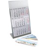 Calendrier de table Timr en acier inoxydable à poser I pour 2 ans 2026/2027 I Motifs mer avec citations I Vue sur 3 mois avec bl