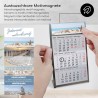 Calendrier de table Timr en acier inoxydable à poser I pour 2 ans 2026/2027 I Motifs mer avec citations I Vue sur 3 mois avec bl