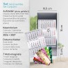 Calendrier de table Timr en acier inoxydable à poser I Motifs nature I pour 2 ans 2026/2027 I Bloc calendrier 3 mois avec aimant