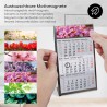 Calendrier de table Timr en acier inoxydable à poser I Motifs nature I pour 2 ans 2026/2027 I Bloc calendrier 3 mois avec aimant