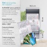 Calendrier de table Timr en acier inoxydable à poser I Motifs paysages I pour 2 ans 2026/2027 I Bloc calendrier 3 mois avec aima