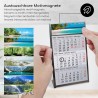 Calendrier de table Timr en acier inoxydable à poser I Motifs paysages I pour 2 ans 2026/2027 I Bloc calendrier 3 mois avec aima