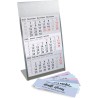 Calendrier de table Timr en acier inoxydable à poser I Motivation pastel I pour 2 ans 2026/2027 I Bloc calendrier 3 mois avec ai