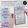 Calendrier de table Timr en acier inoxydable à poser I Motivation pastel I pour 2 ans 2026/2027 I Bloc calendrier 3 mois avec ai