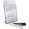 Calendrier de table Timr en acier inoxydable à poser I pour 2 ans 2026/2027 I avec 2 aimants I Bloc calendrier 3 mois magnétique