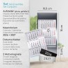 Calendrier de table Timr en acier inoxydable à poser I pour 2 ans 2026/2027 I avec 2 aimants I Bloc calendrier 3 mois magnétique