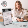 Calendrier de table Timr en acier inoxydable à poser I pour 2 ans 2026/2027 I avec 2 aimants I Bloc calendrier 3 mois magnétique