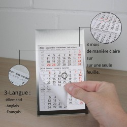Timr calendrier de remplacement 2026 et 2027 I Magnétique I Pour calendrier de table en acier inoxydable brossé I Idée cadeau po