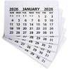 Lot de 25 mini blocs de calendrier 2026 – Calendrier en papier blanc cousu pour cadeau personnalisé – Petit calendrier de bureau