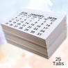 Lot de 25 mini blocs de calendrier 2026 – Calendrier en papier blanc cousu pour cadeau personnalisé – Petit calendrier de bureau