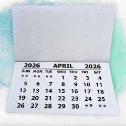 Lot de 25 mini blocs de calendrier 2026 – Calendrier en papier blanc cousu pour cadeau personnalisé – Petit calendrier de bureau