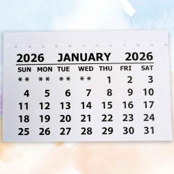 Lot de 25 mini blocs de calendrier 2026 – Calendrier en papier blanc cousu pour cadeau personnalisé – Petit calendrier de bureau